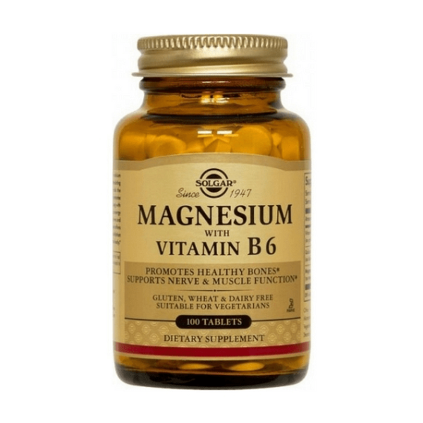 Magnesium with Vitamin B6 100 Tabletas Solgar Magnesio