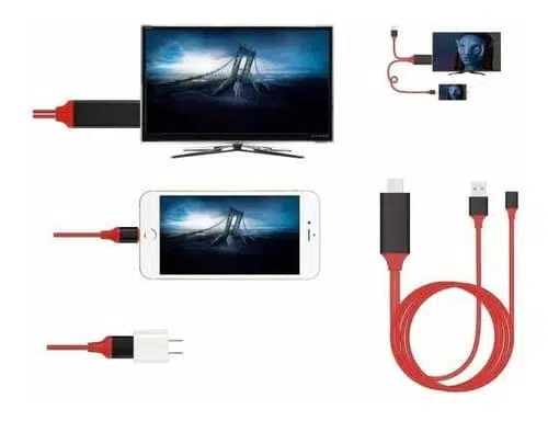 Cable Adaptador HDMI TV HDTV y Cable USB 1080P para iPhone 5 6 5S