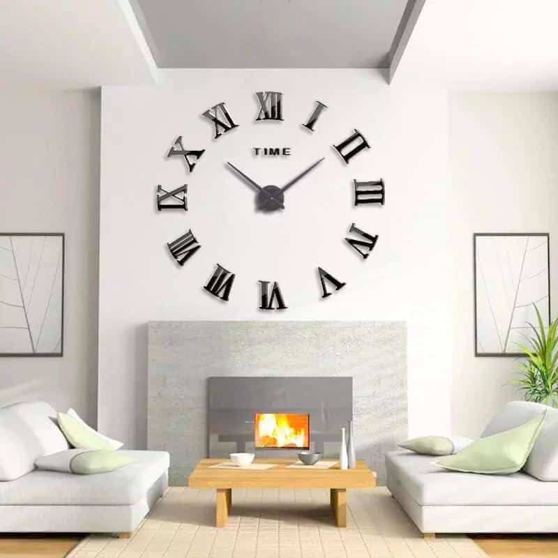 Reloj adhesivo de pared con números romanos, Relojes de pared