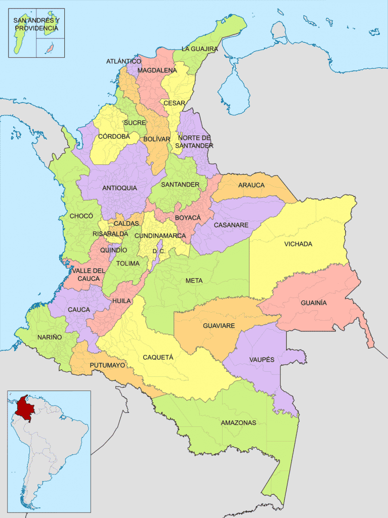 Mapa Actualizado De Colombia Y Departamentos 2021 Marketplace Colombia Tiendas Virtuales 