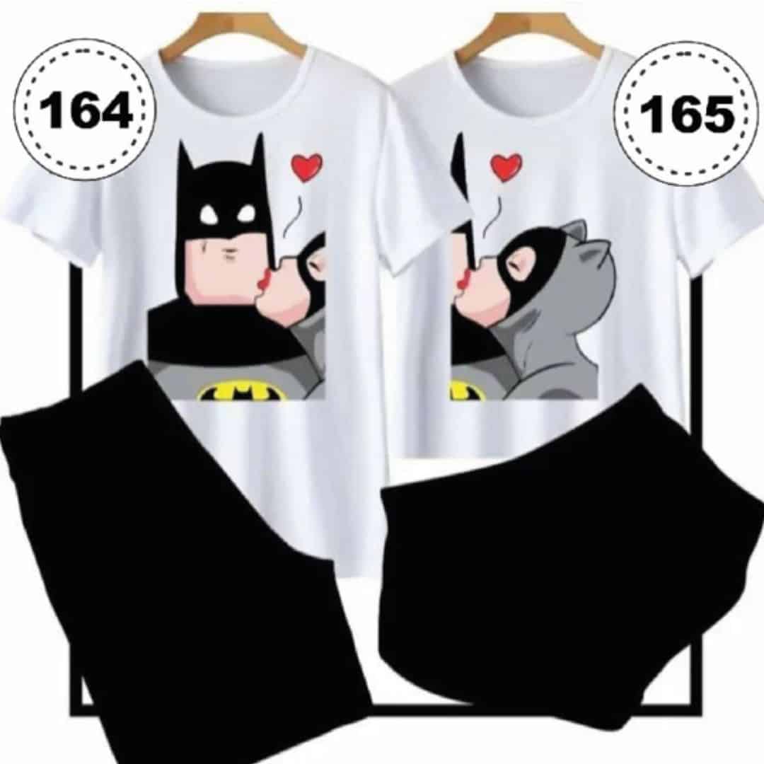 Pijamas Para Parejas Amigos Hermanos Batman y Gatubela »