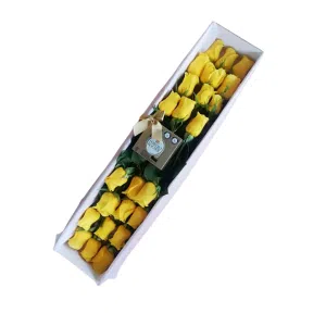 Caja De Rosas Amarillas Premium – 24 Rosas En Estuche De Lujo