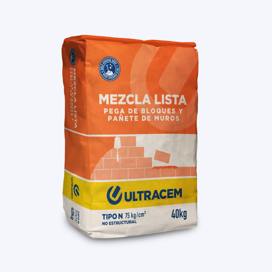 Mezcla Lista No Estructural Tipo N Ultracem Mezcla Lista Tipo N Ultracem, es apropiada para pega y pañete de muros interiores (mampostería no estructural).