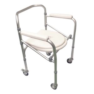 Comodo Sanitario Plegable Aluminio con Ruedas