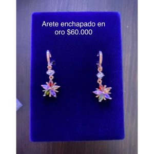 Aretes Flor Enchapados en Oro
