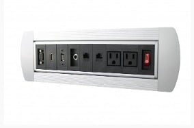 Caja De Mesa Manual Color Gris Plata