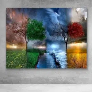 Cuadro Decorativo Abstracto Árbol Estaciones Del Año