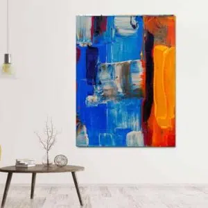 Cuadro Decorativo Abstracto Azul, Naranja