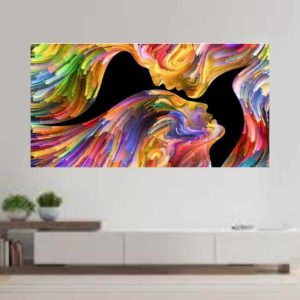 Cuadro Decorativo Abstracto Caras Colores