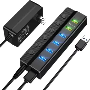 Hub Usb4 Puertos Usb 3.0 + 2 Puertos De Carga Rápida 48w