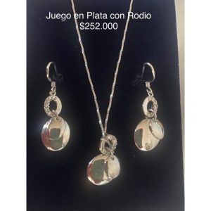 Juego de Cadena en Plata con Rodio
