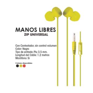 Manos Libres Zip Universal