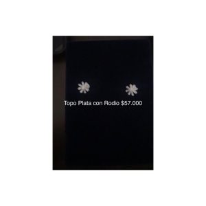 Topos Plateados de Plata con Rodio