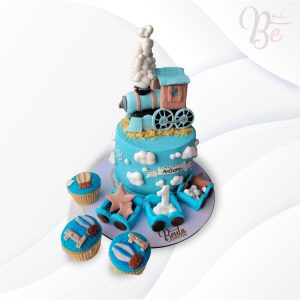 Torta bautizo tren
