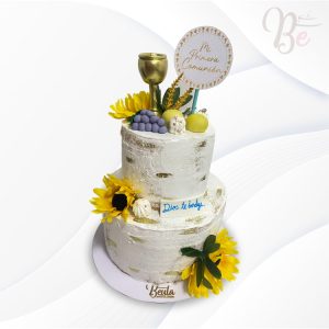 Torta primera comunión girasoles