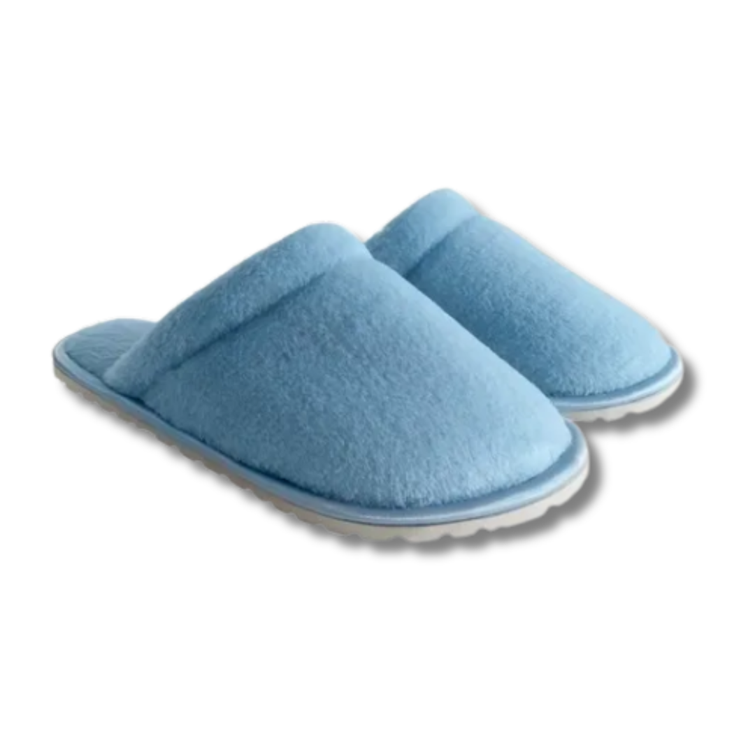 Pantuflas Babuchas Dama Piel Conejo Azul Oscuro 2 » Marketplace Colombia