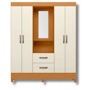 Colombia Marketplace Closet Mobi Capelina 4 Puertas Con Espejo Blanco Marron Ocusro 2