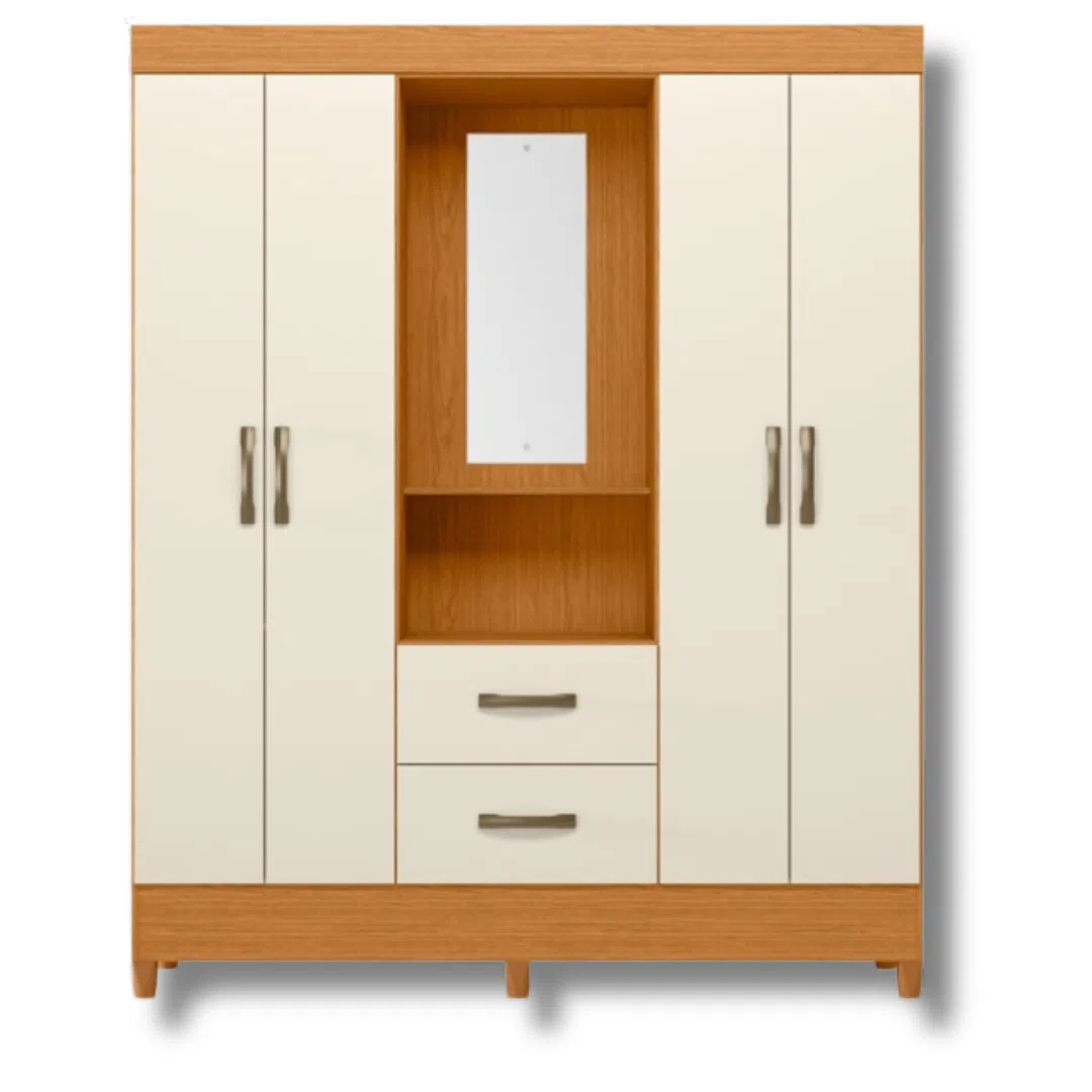 Colombia Marketplace Closet Mobi Capelina 4 Puertas Con Espejo Blanco Marron Ocusro 2