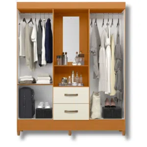 Colombia Marketplace Closet Mobi Capelina 4 Puertas Con Espejo Blanco Marron Ocusro 3