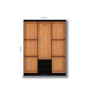 Colombia Marketplace Closet Armario Lisboa 6 Puertas Negro 2