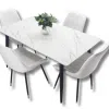 Colombia Marketplace Comedor Vitral Tipo Mármol Blanco Set 4 Silla Blanca Pu