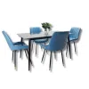 Colombia Marketplace Comedor Vitral Tipo Mármol Negro Set 4 Silla Azul Pu