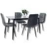 Colombia Marketplace Comedor Vitral Tipo Mármol Negro Set 4 Silla Gris