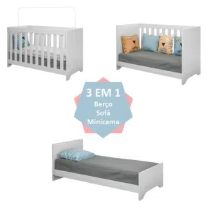 Colombia Marketplace Cuna elsa colchón 3 en 1 mini cama sofá color blanco