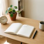 Escritorio minimalista productividad enfoque holistico