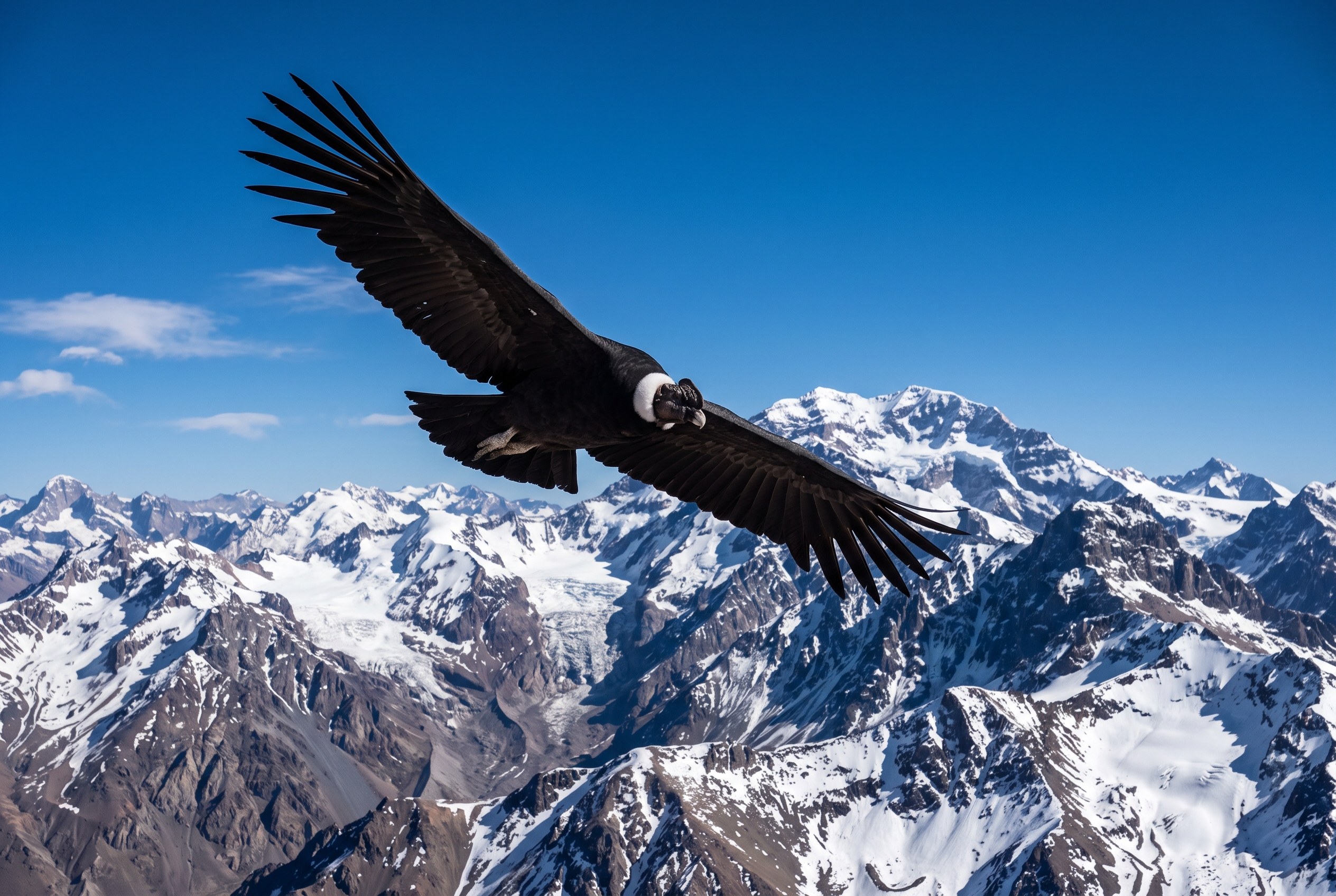 Cóndor De Los Andes Volando Sobre Montañas Nevadas