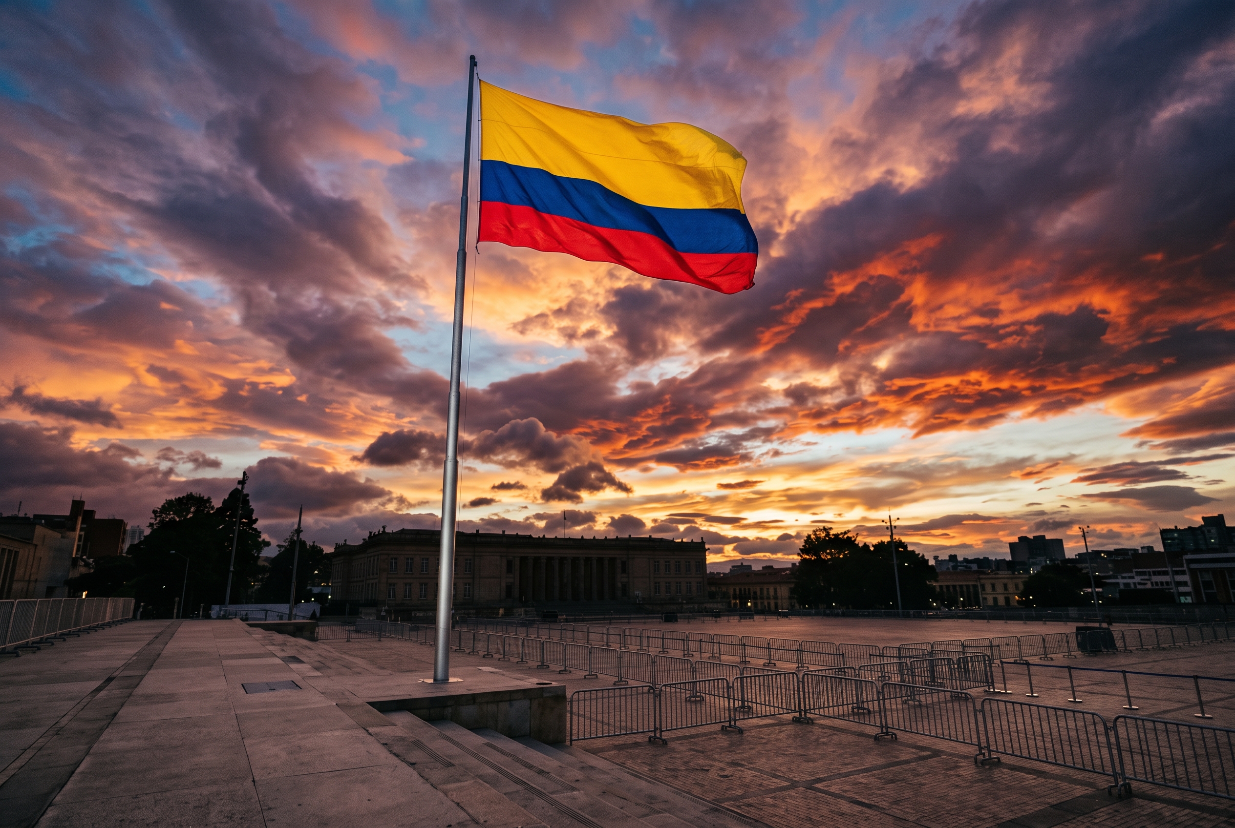 Bandera De Colombia Ondeando Símbolo Patrio Colombiano