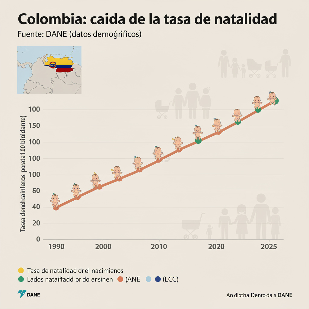 Nacimientos Colombia Caída 2025 Dane 4.5%