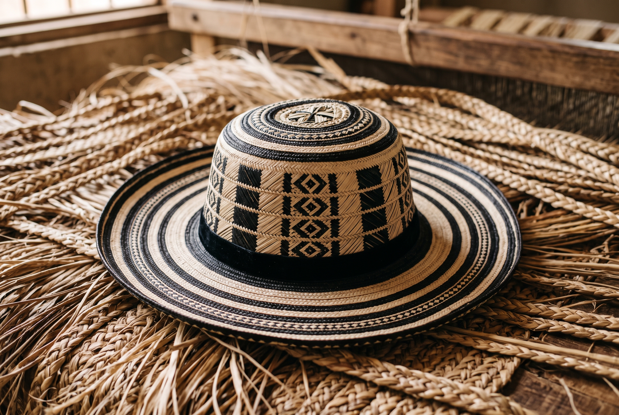 Sombrero Vueltiao Artesanal Con Tejido De Caña Flecha