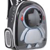 Kid's Backpack with a Clear Bubble Window Showing a Small Blue-and-white Astronaut Figure Inside.
