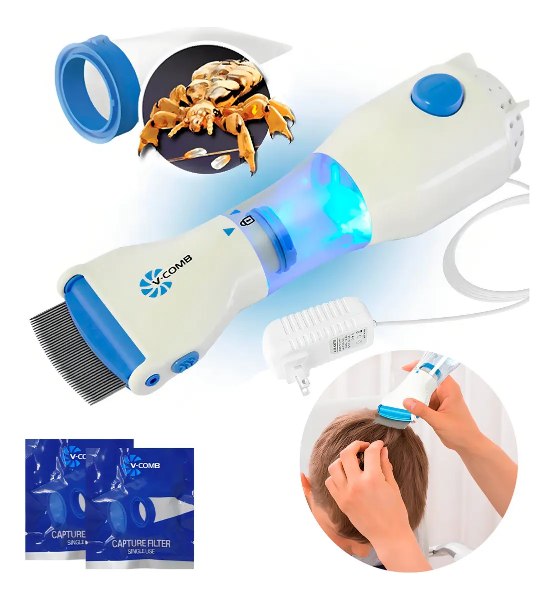 19fa5c1ce91-electrohogarcyc-6fwqgdsq4u3-y0p62qztxc » Marketplace Colombia White Handheld Beauty Device with Blue Led Light and Interchangeable Head, Plus Cap, Charging Adapter, and Sample Sachets Nearby.