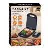 Sokany Grill Maker Sk-08036 Box Featuring a Dual‑sided Electric Grill with 1200w Power and a Separate Heater Unit; Shows Grilled Foods on the Plates.