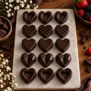 Corazones de Chocolate Semiamargo