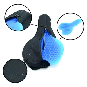 Backpack showing built-in blue hexagonal foam padding for comfort, with zipper detail and dotted fabric close-ups