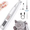 Pet Nail Grinder with Usb Charging Cable and Accessories, a Smiling Kitten Nearby Implying Easy At-home Grooming