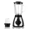 Stainless Steel Blender with Glass Jar and Black Control Dial, Plus a Small Detachable Blending Cup on the Side (kitchen Appliance).
