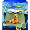 Boxed Petzoom Loungee Auto Pet Seat Cover Packaging with a Dog and Cat on a Car Seat.
